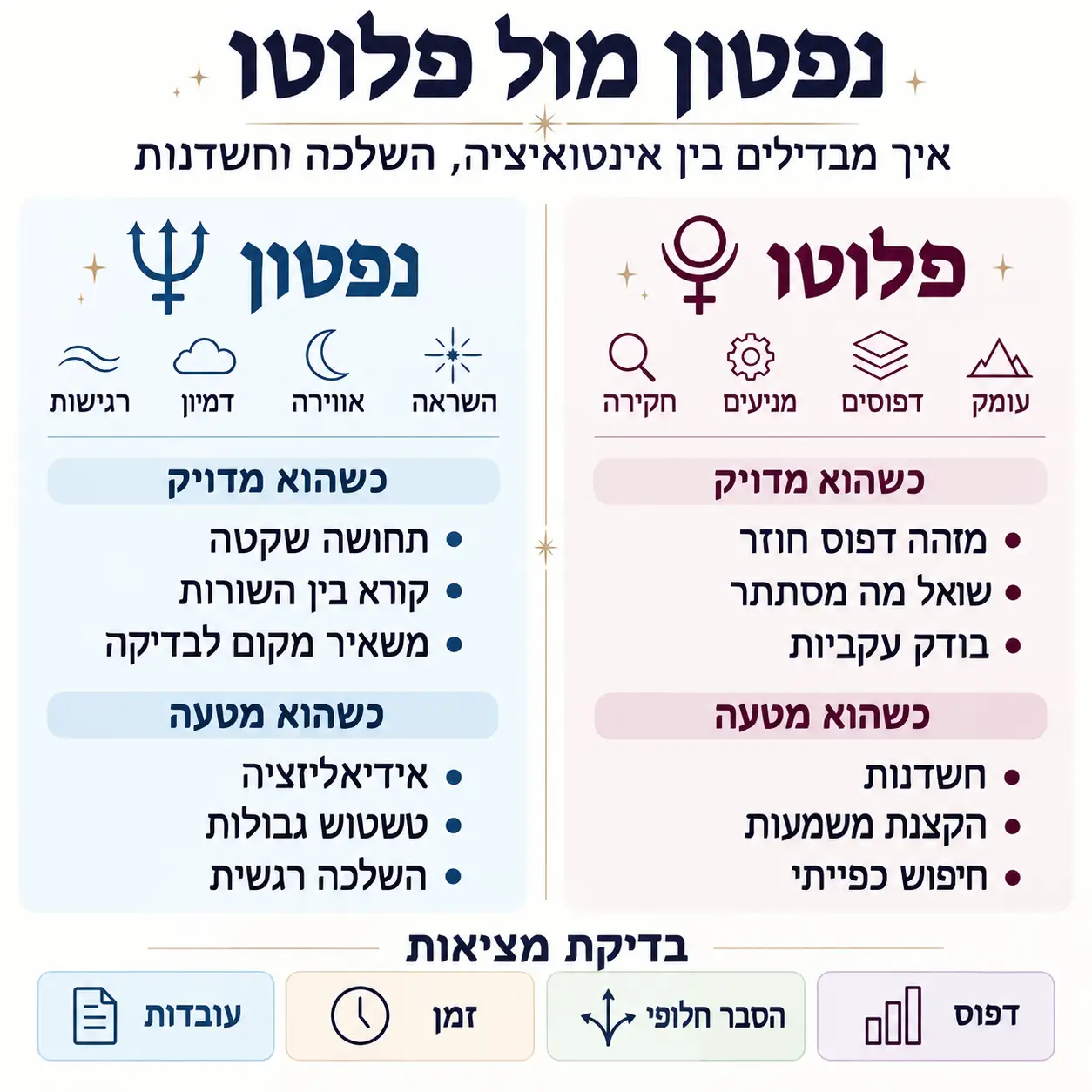 נפטון ופלוטו - איך מבדילים בין אינטואיציה, פנטזיה וחשדנות